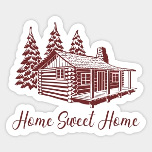 Log Cabin Home Sweet Home Sticker